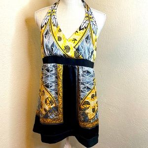 Simply Irresistible Black & Yellow Boho Halter Top